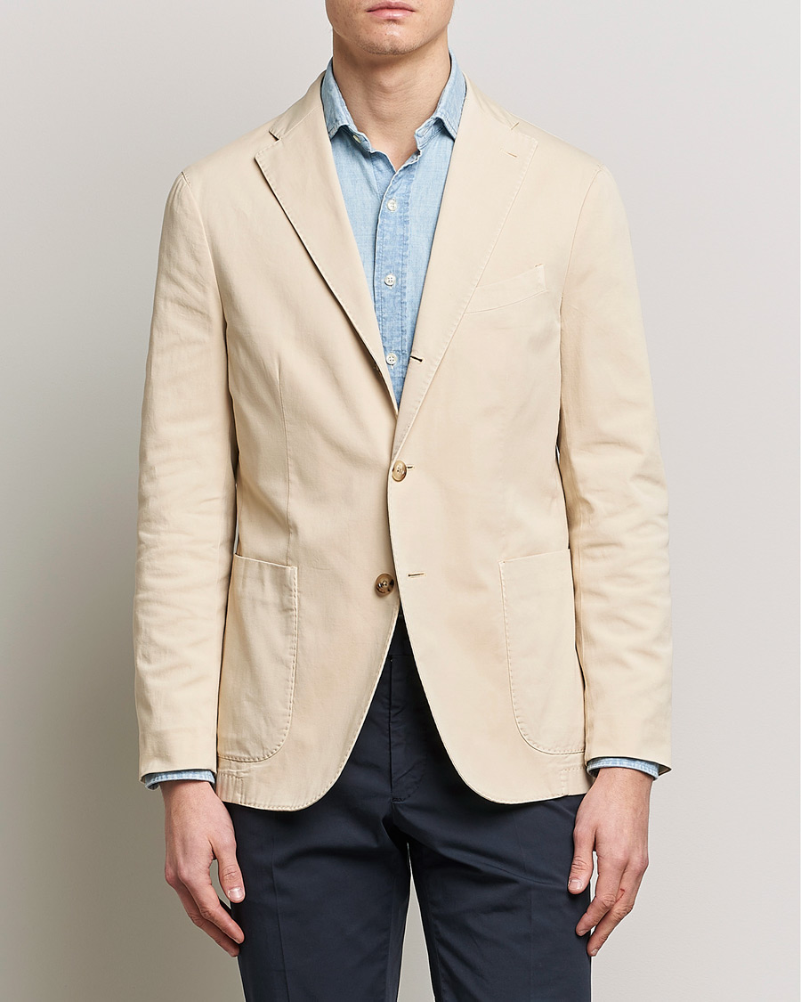 Homme | Blazers | Boglioli | K Jacket Cotton Stretch Blazer Light Beige