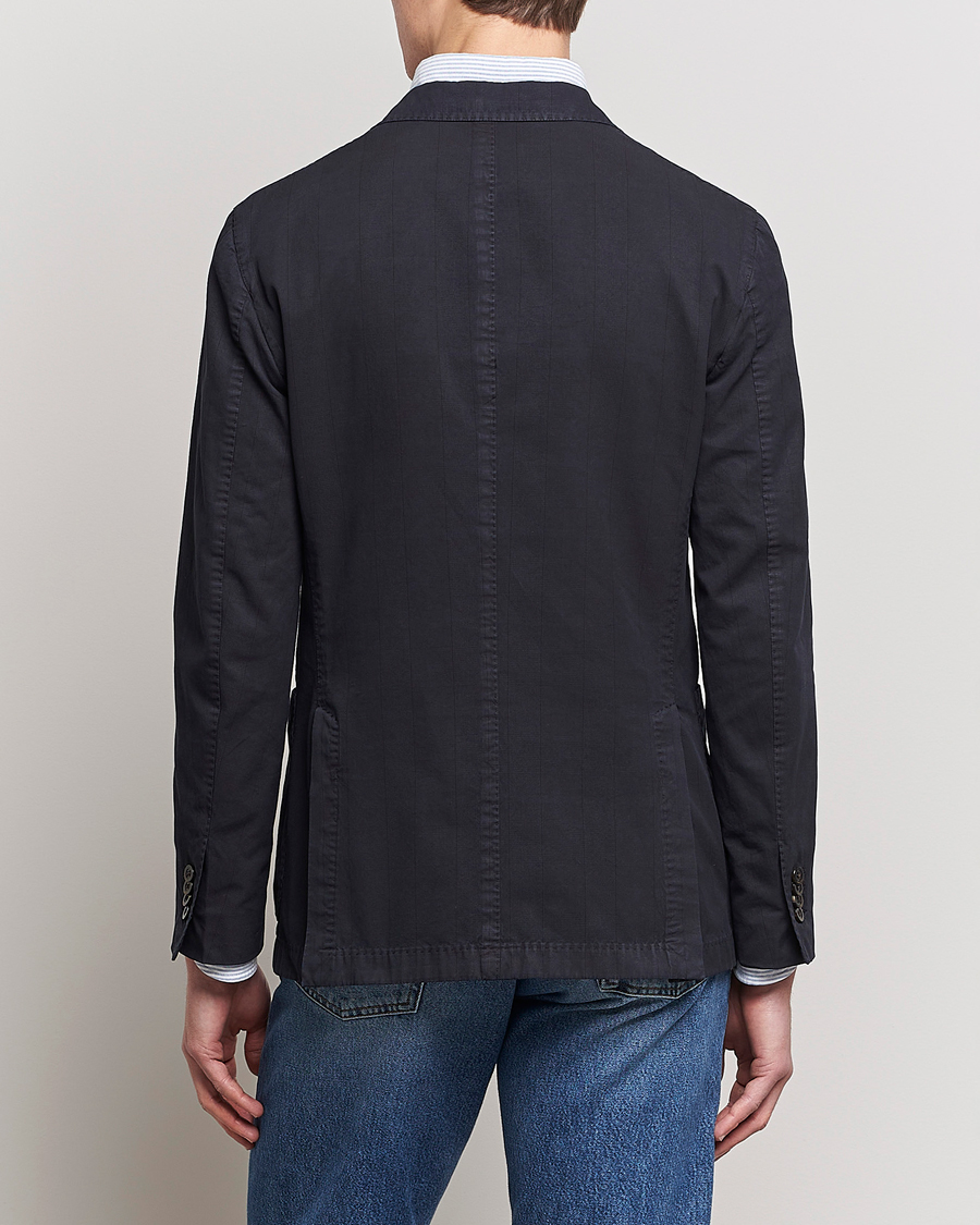 Homme | Blazers | Boglioli | Cotton/Silk Prince Of Wales Check Blazer Navy