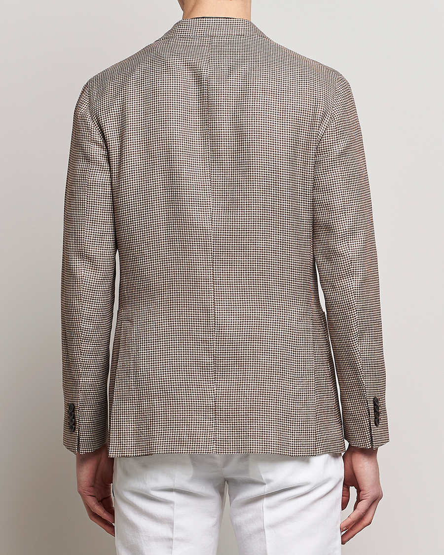 Homme | Blazers | Boglioli | Wool/Linen Houndstooth Blazer Beige