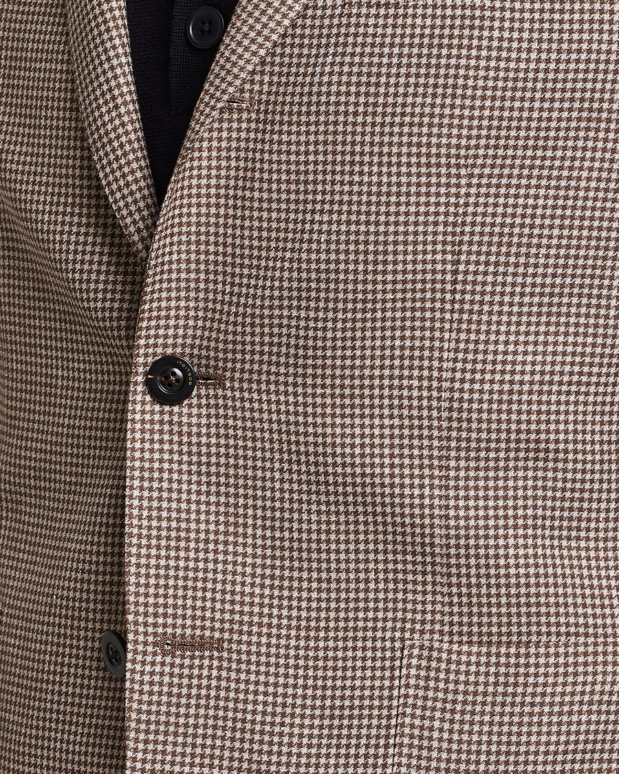 Homme | Blazers | Boglioli | Wool/Linen Houndstooth Blazer Beige