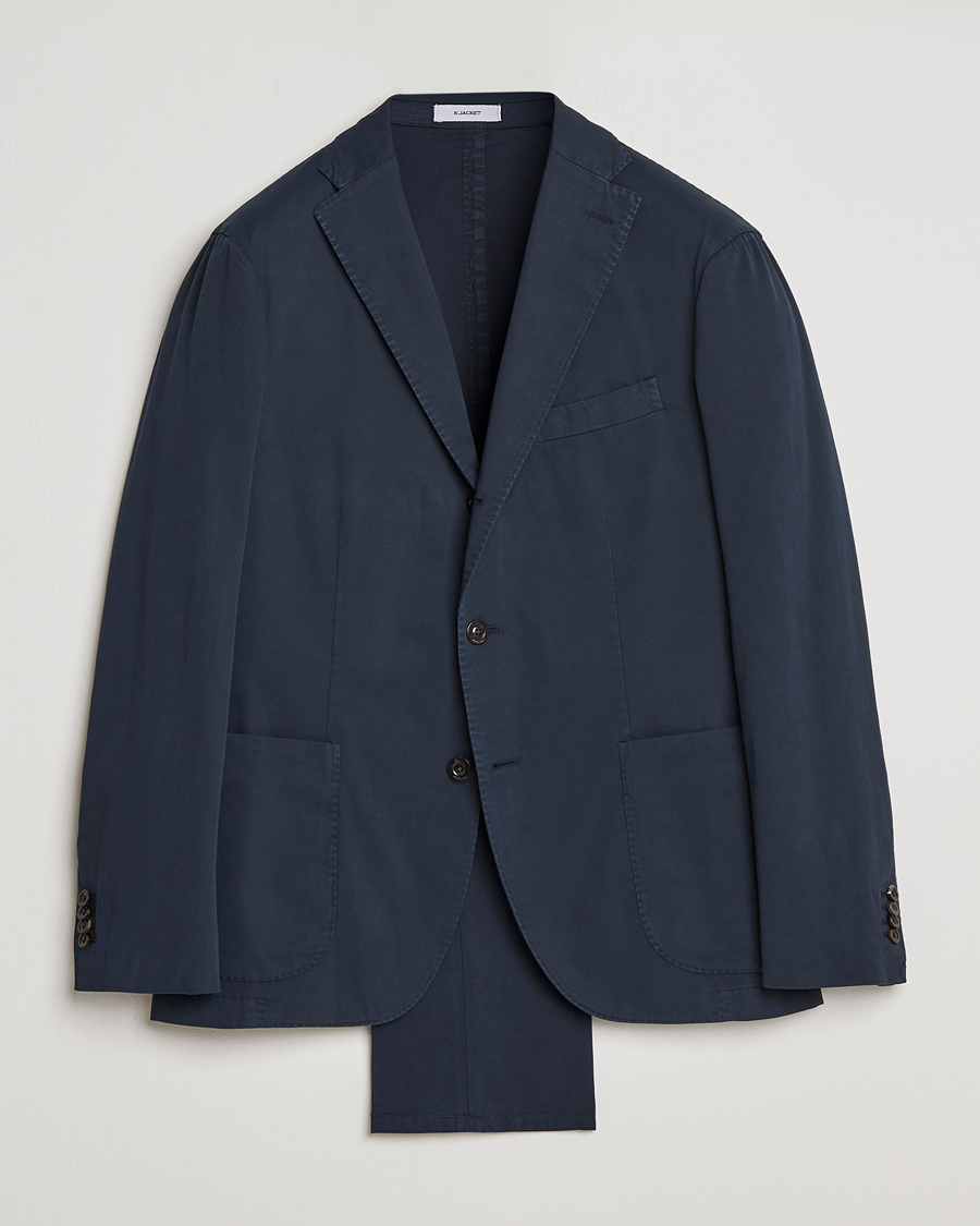 Homme | Costumes | Boglioli | K Jacket Cotton Stretch Suit Navy