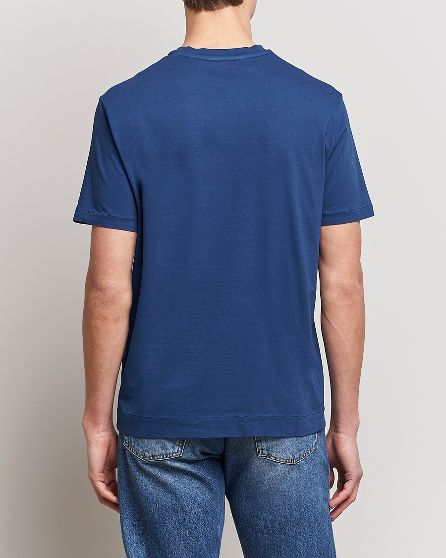 Homme | T-shirts | Boglioli | Short Sleeve T-Shirt Washed Navy