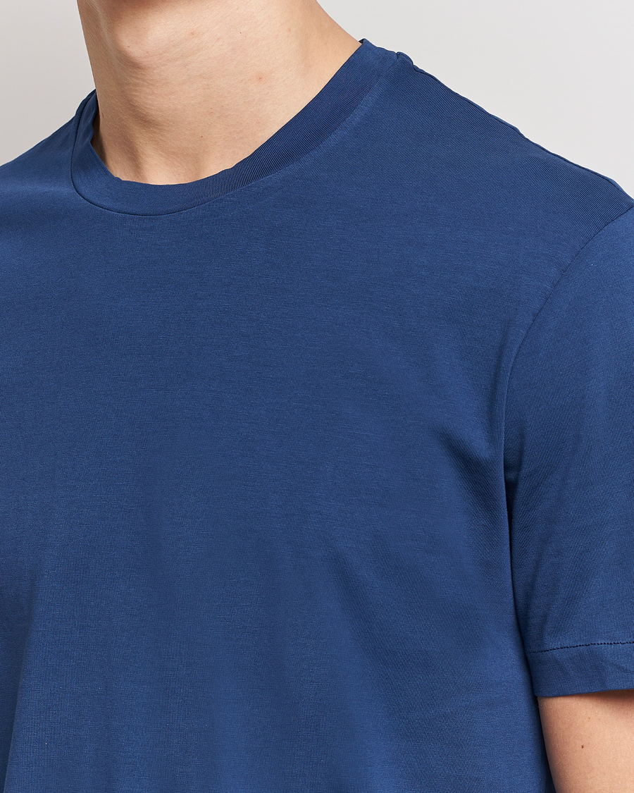 Homme | T-shirts | Boglioli | Short Sleeve T-Shirt Washed Navy