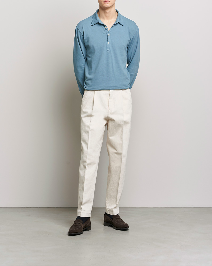 Homme | Pulls Et Tricots | Boglioli | Long Sleeve Polo Light Blue