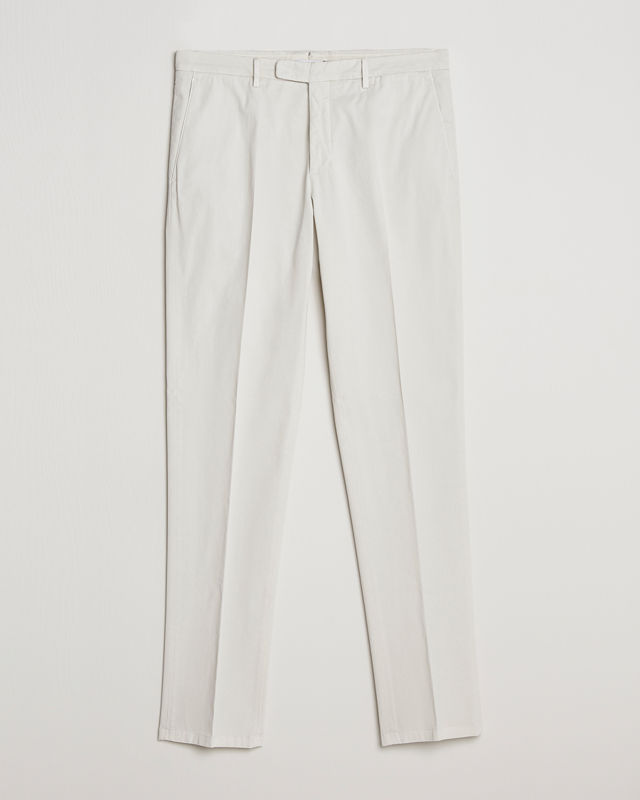 Homme | Pantalons | Boglioli | Cotton Stretch Chinos Off White