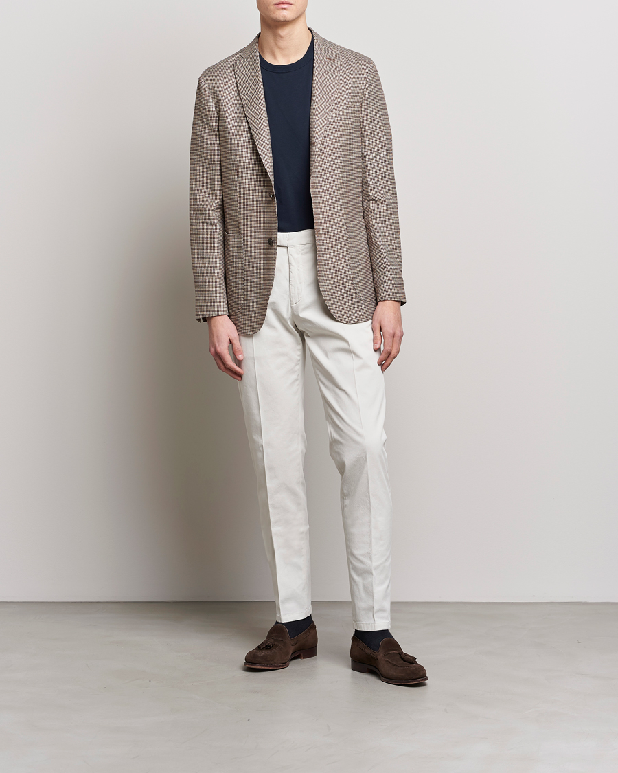 Homme | Pantalons | Boglioli | Cotton Stretch Chinos Off White