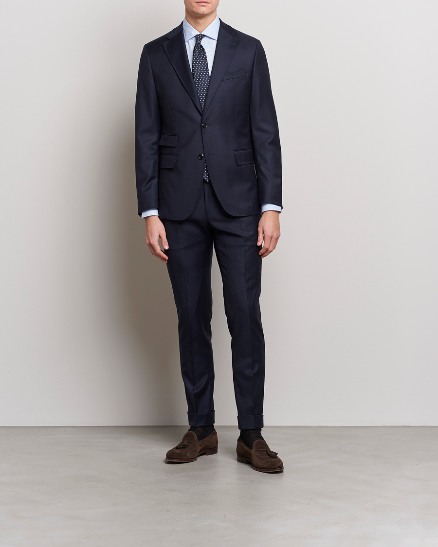 Homme | Chemises | Mazzarelli | Soft Cotton Microweave Shirt Light Blue