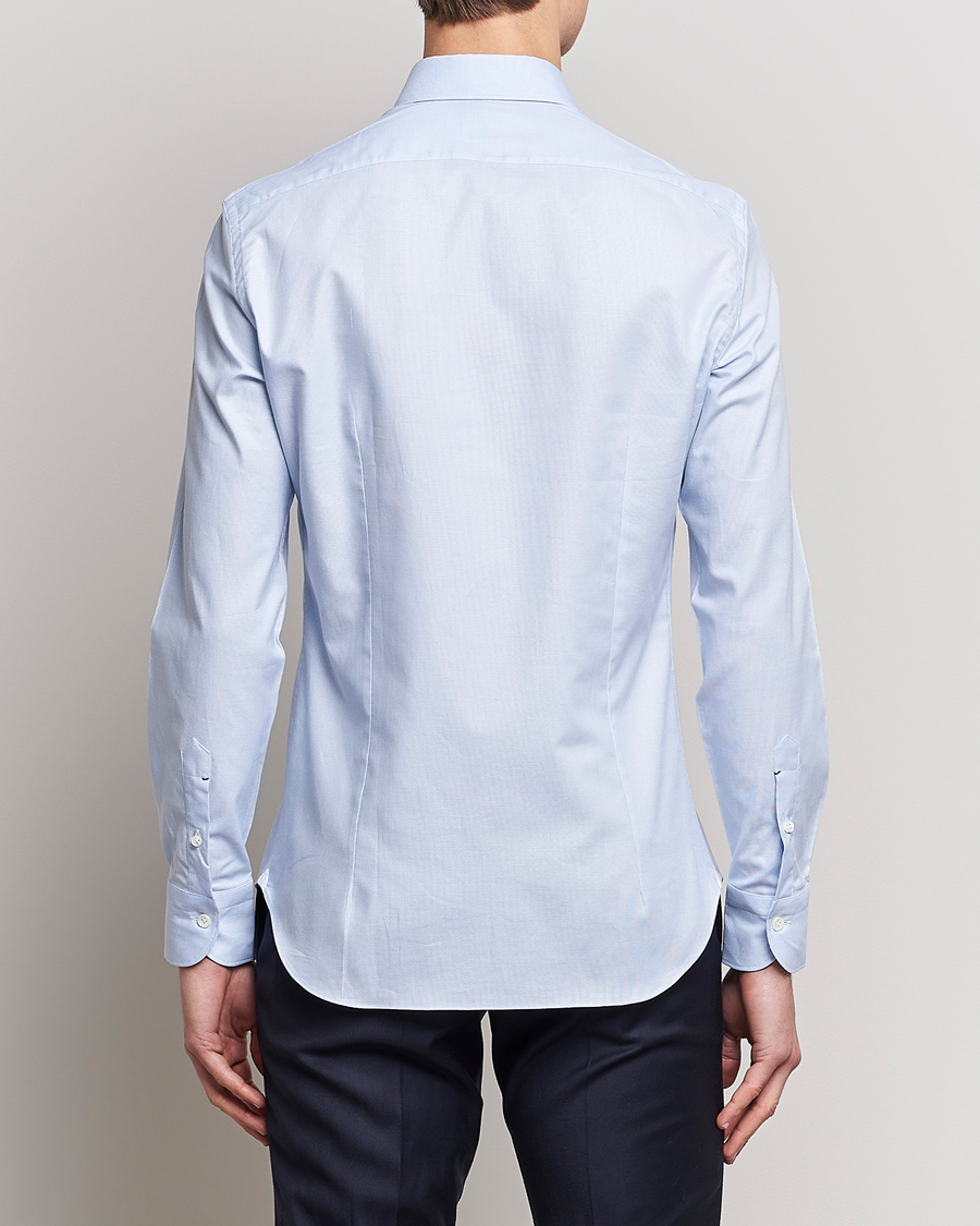Homme | Chemises | Mazzarelli | Soft Cotton Microweave Shirt Light Blue