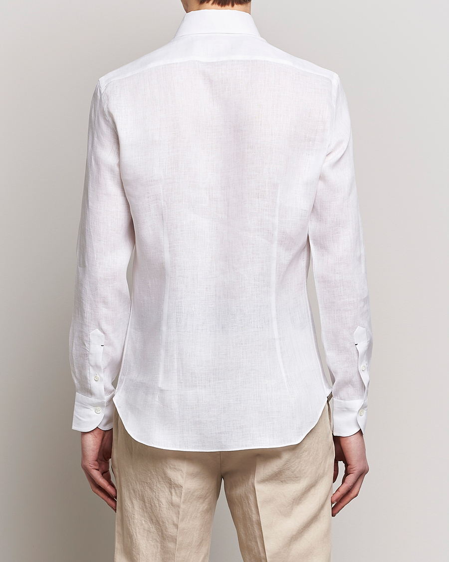 Homme | Chemises | Mazzarelli | Soft Linen Button Down Shirt White