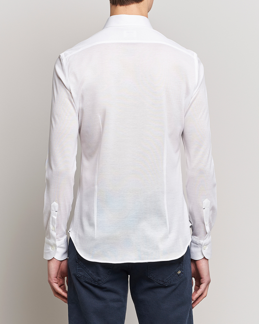 Homme | Chemises | Mazzarelli | Soft Washed Piquet Shirt White