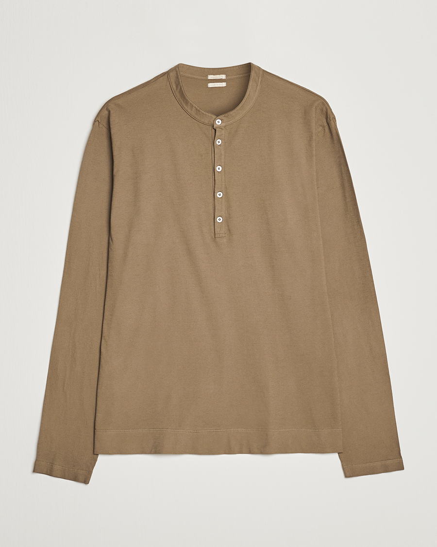 Homme | Pulls Et Tricots | Massimo Alba | Hawai Watercolor Henley Green Desert