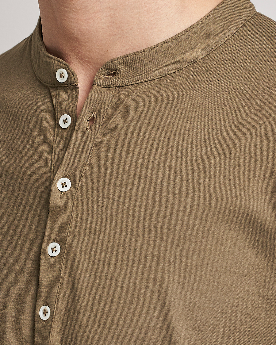 Homme | Pulls Et Tricots | Massimo Alba | Hawai Watercolor Henley Green Desert