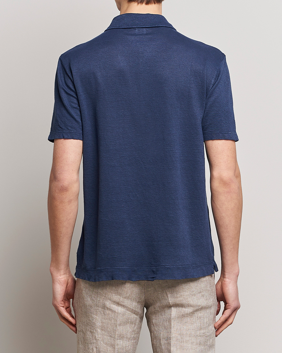 Homme | Polos | Massimo Alba | Wembley Linen Polo Navy