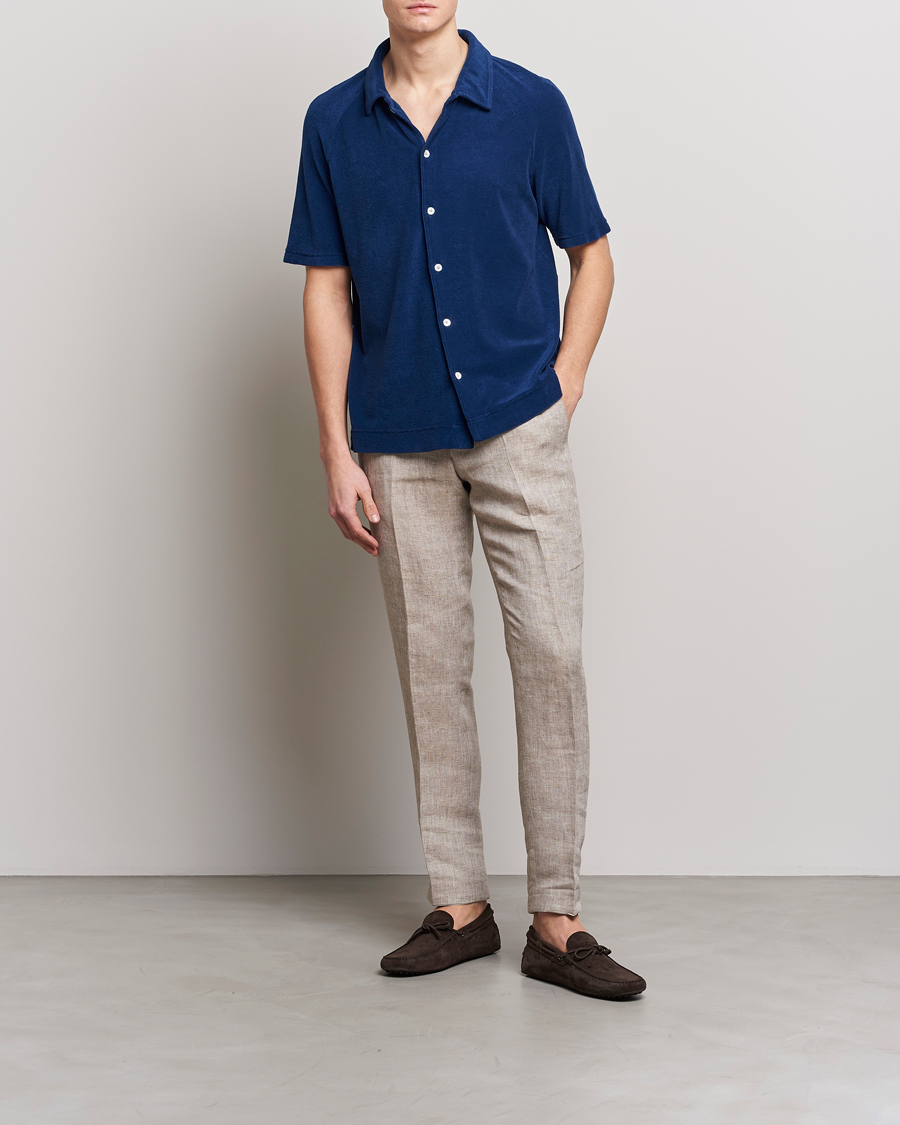 Homme | Polos | Massimo Alba | Terry Polo Shirt Navy