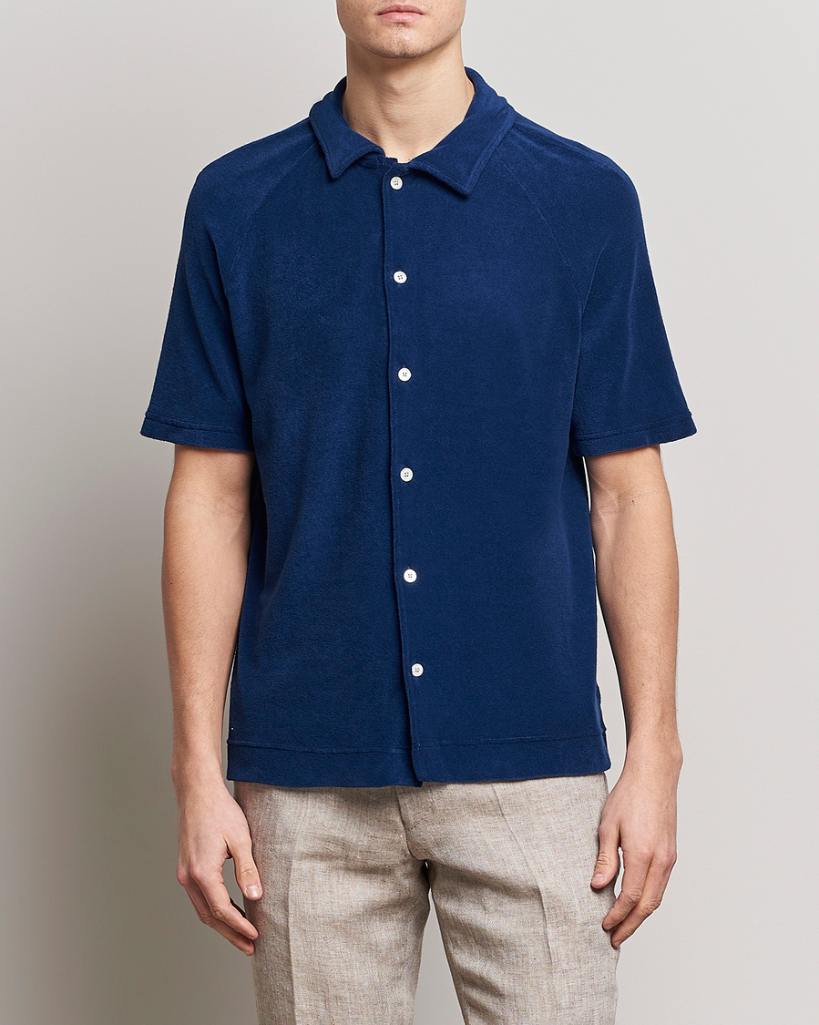 Homme | Polos | Massimo Alba | Terry Polo Shirt Navy