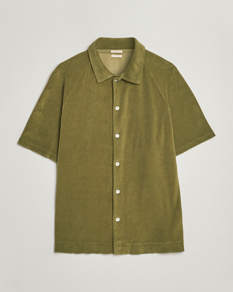 Homme | Polos | Massimo Alba | Terry Polo Shirt Green Desert