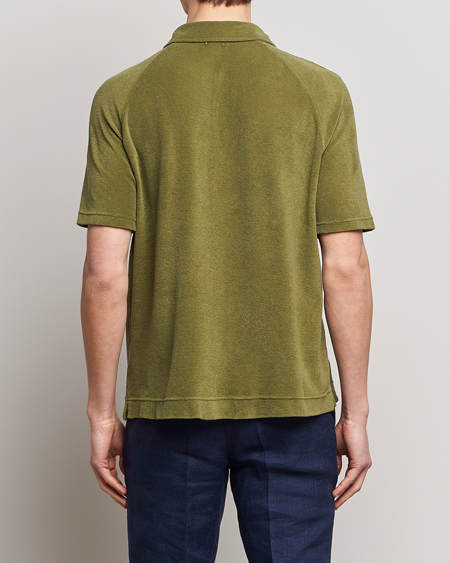 Homme | Polos | Massimo Alba | Terry Polo Shirt Green Desert