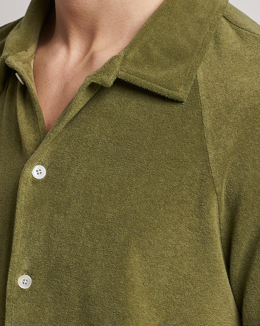 Homme | Polos | Massimo Alba | Terry Polo Shirt Green Desert