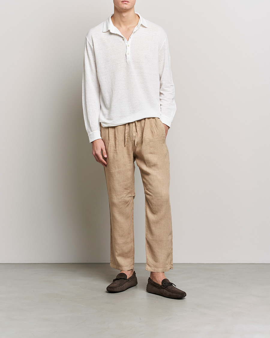 Homme | Pantalons | Massimo Alba | Keywest Linen Drawstring Pants Sand