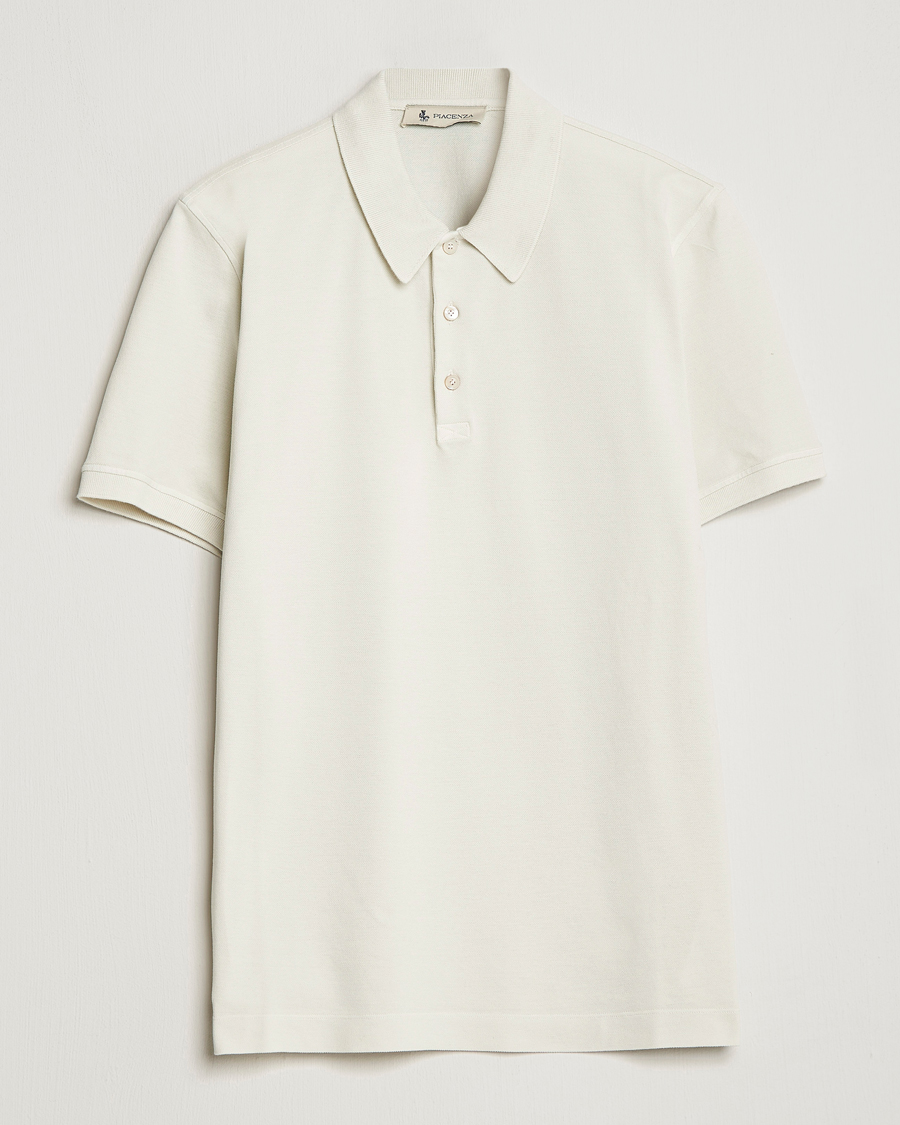Homme | Polos | Piacenza Cashmere | Portofino Short Sleeve Polo Off White