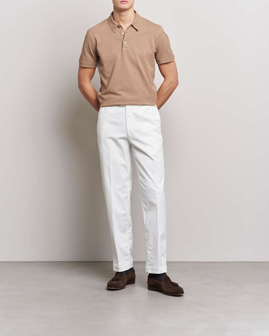 Homme | Polos | Piacenza Cashmere | Portofino Short Sleeve Polo Beige