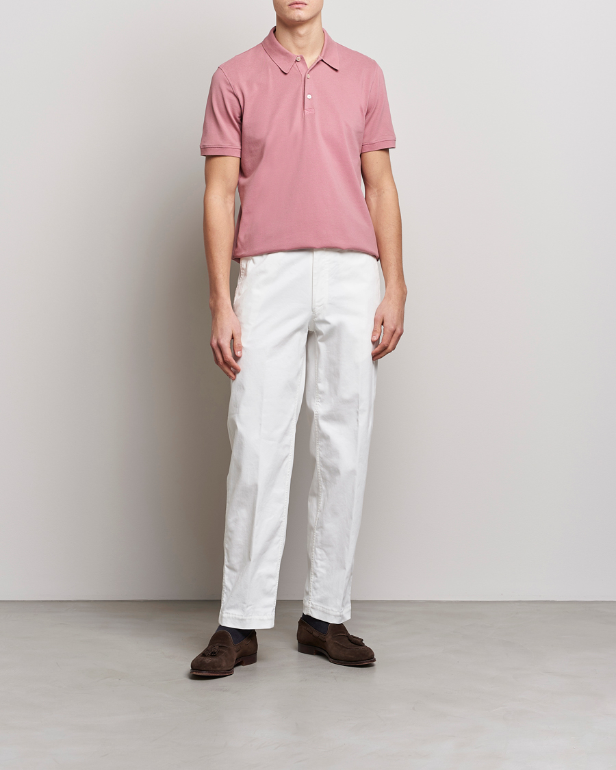 Homme | Polos | Piacenza Cashmere | Portofino Short Sleeve Polo Rosa