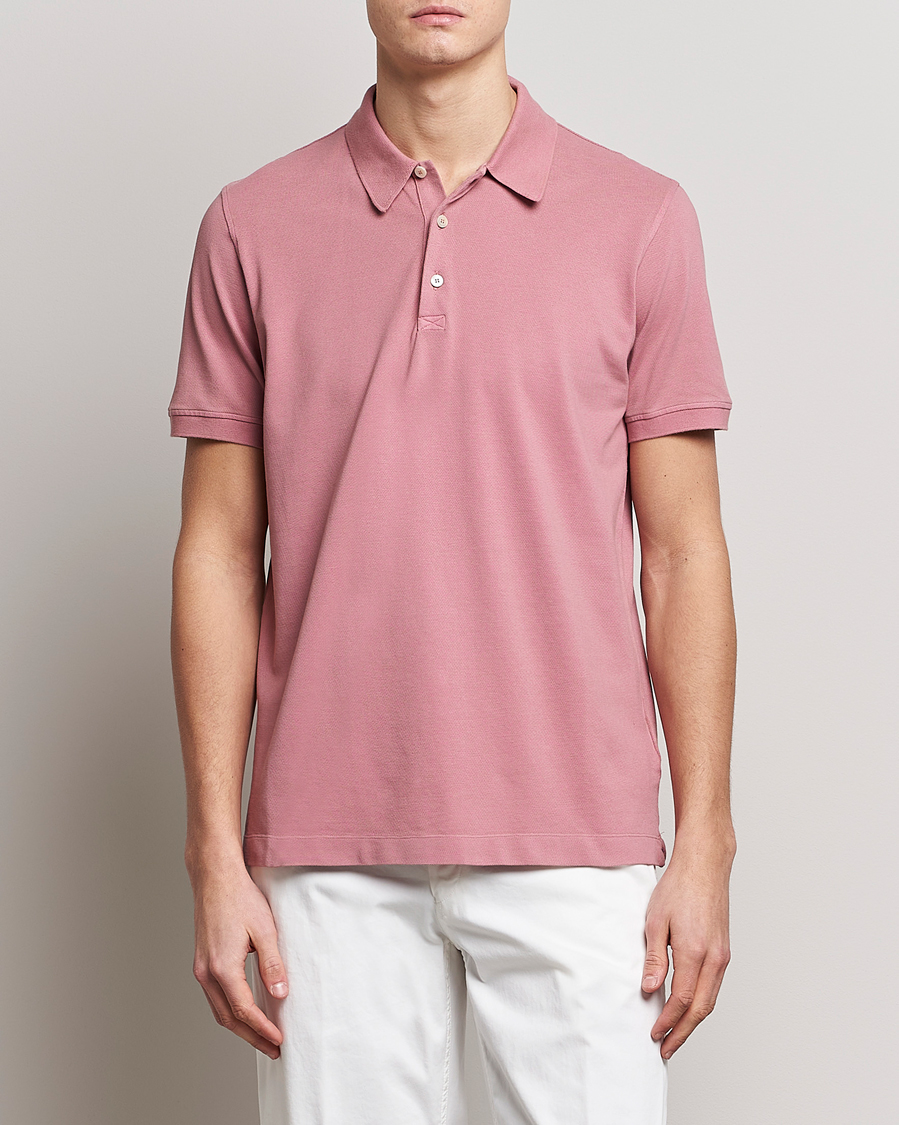 Homme | Polos | Piacenza Cashmere | Portofino Short Sleeve Polo Rosa