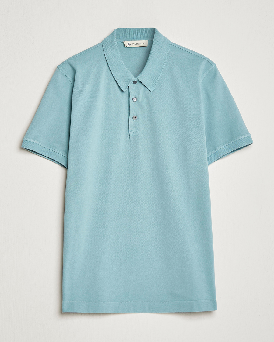 Homme | Polos | Piacenza Cashmere | Portofino Short Sleeve Polo Light Blue