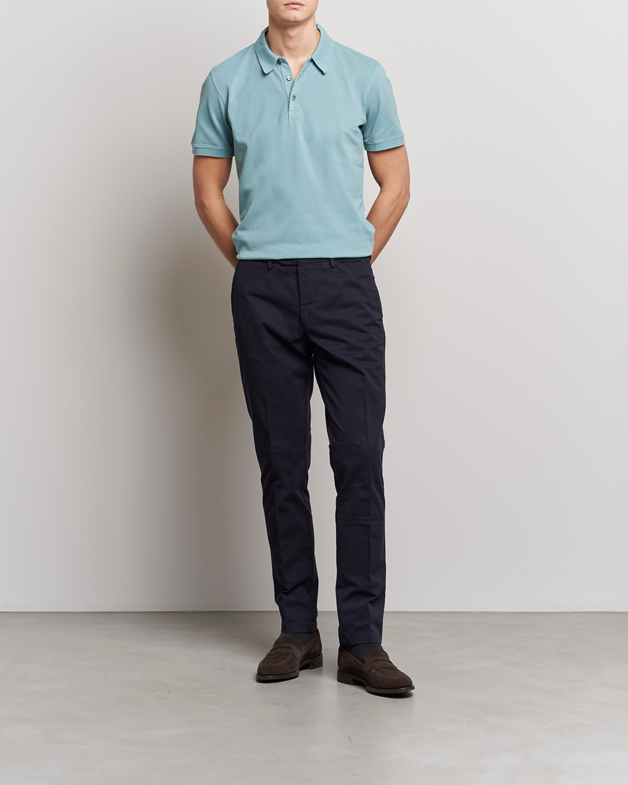 Homme | Polos | Piacenza Cashmere | Portofino Short Sleeve Polo Light Blue