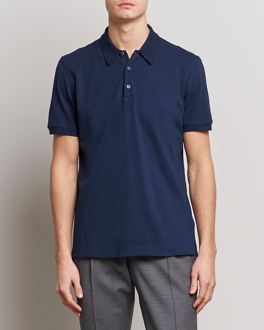 Homme | Polos | Piacenza Cashmere | Portofino Short Sleeve Polo Navy
