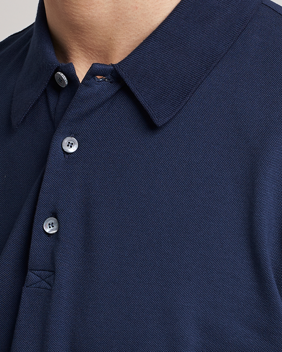 Homme | Polos | Piacenza Cashmere | Portofino Short Sleeve Polo Navy