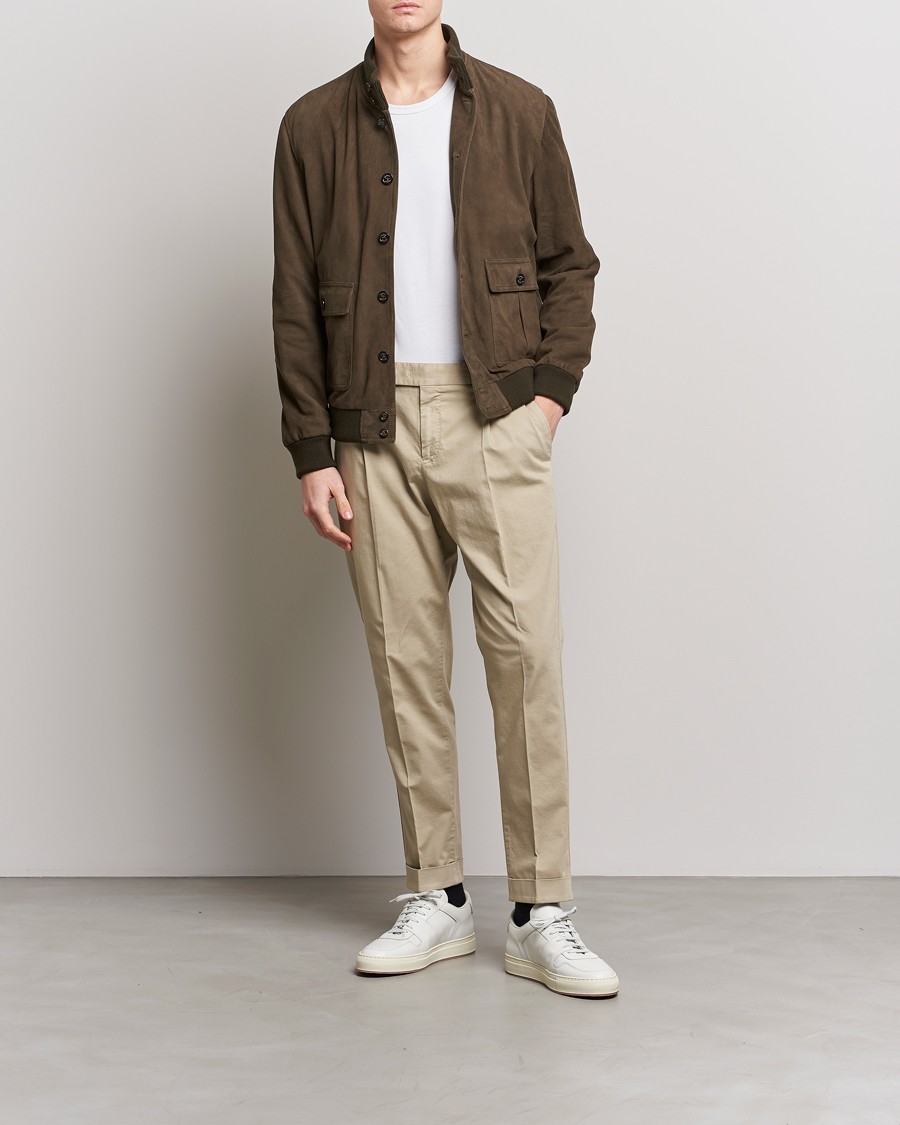 Homme | Pantalons | PT01 | Slim Fit Pleated Linen Blend Trousers Beige