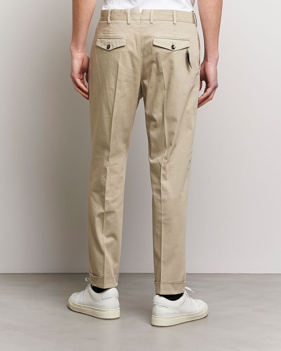 Homme | Pantalons | PT01 | Slim Fit Pleated Linen Blend Trousers Beige