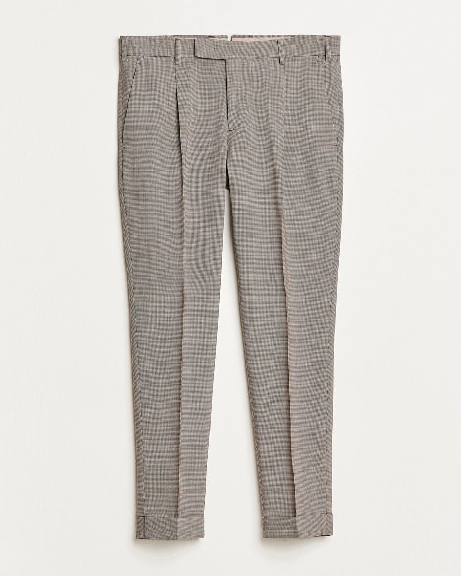 Homme | Pantalons | PT01 | Slim Fit Pleated Soft Wool Trousers Beige