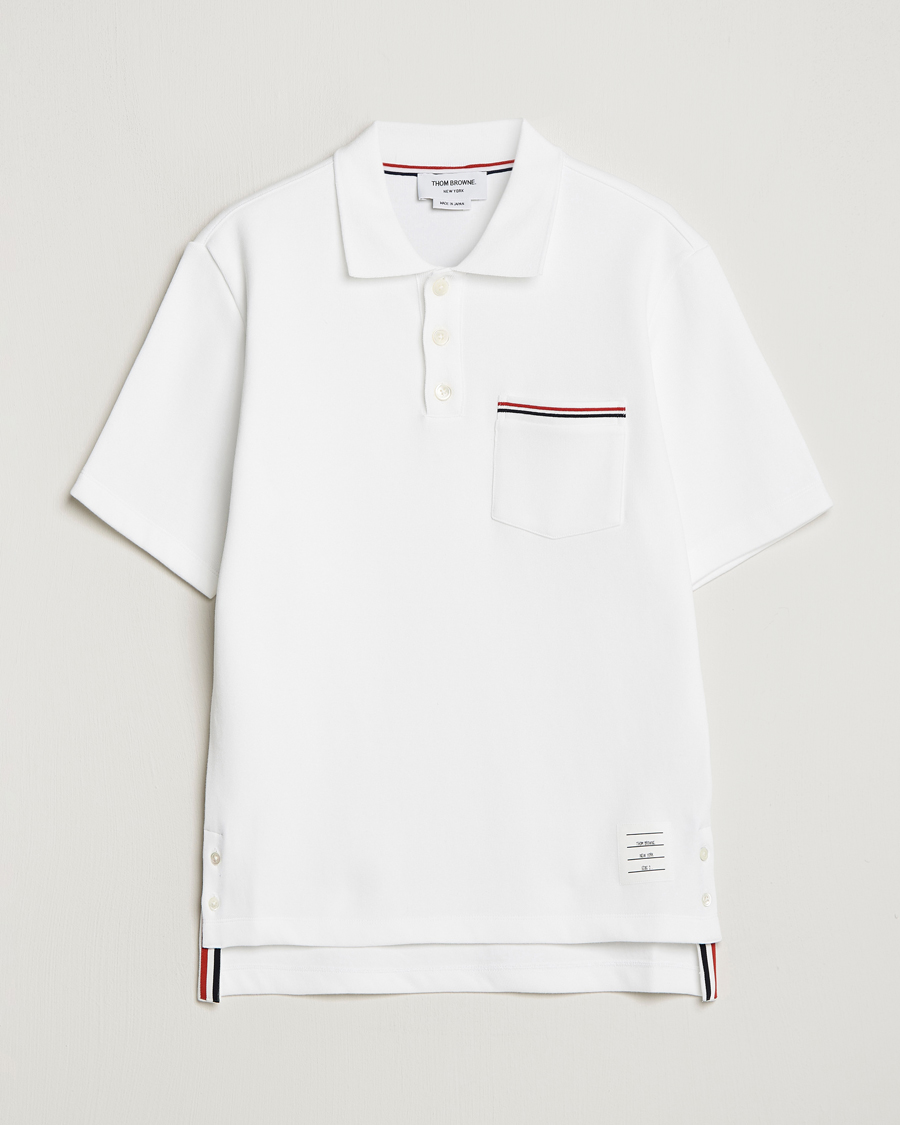 Homme | Polos | Thom Browne | Short Sleeve Pocket Polo White
