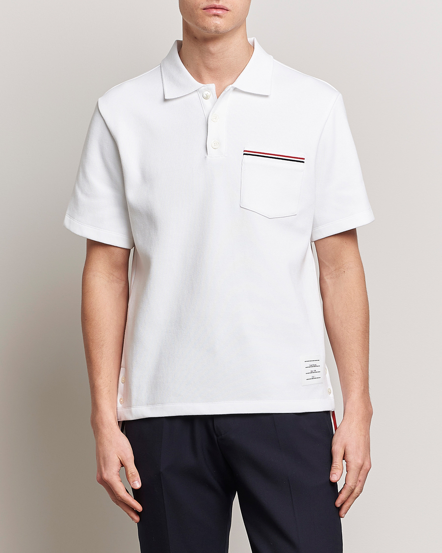 Homme | Polos | Thom Browne | Short Sleeve Pocket Polo White