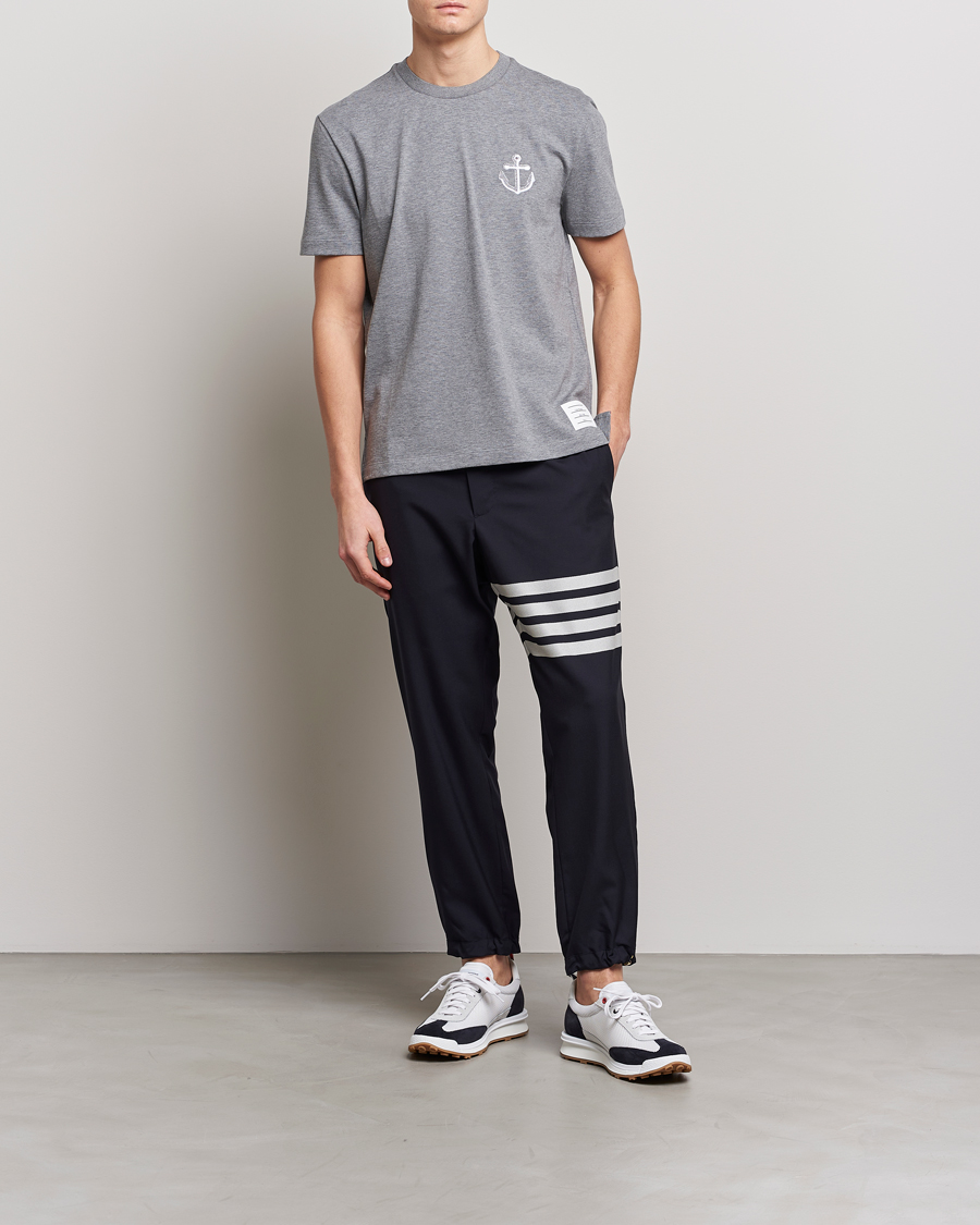 Homme | T-shirts | Thom Browne | Anchor Embroidered T-Shirt Light Grey