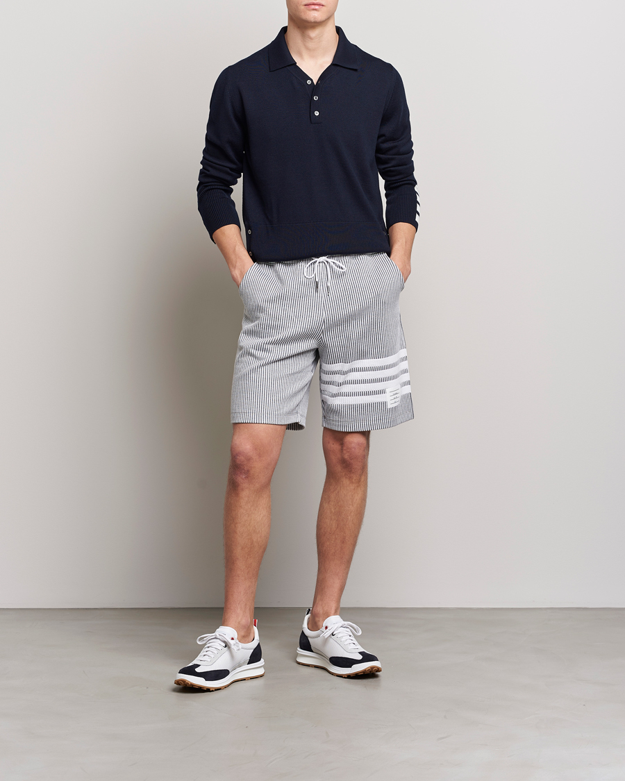 Homme | Shorts | Thom Browne | Seersucker Loopback Shorts Light Grey