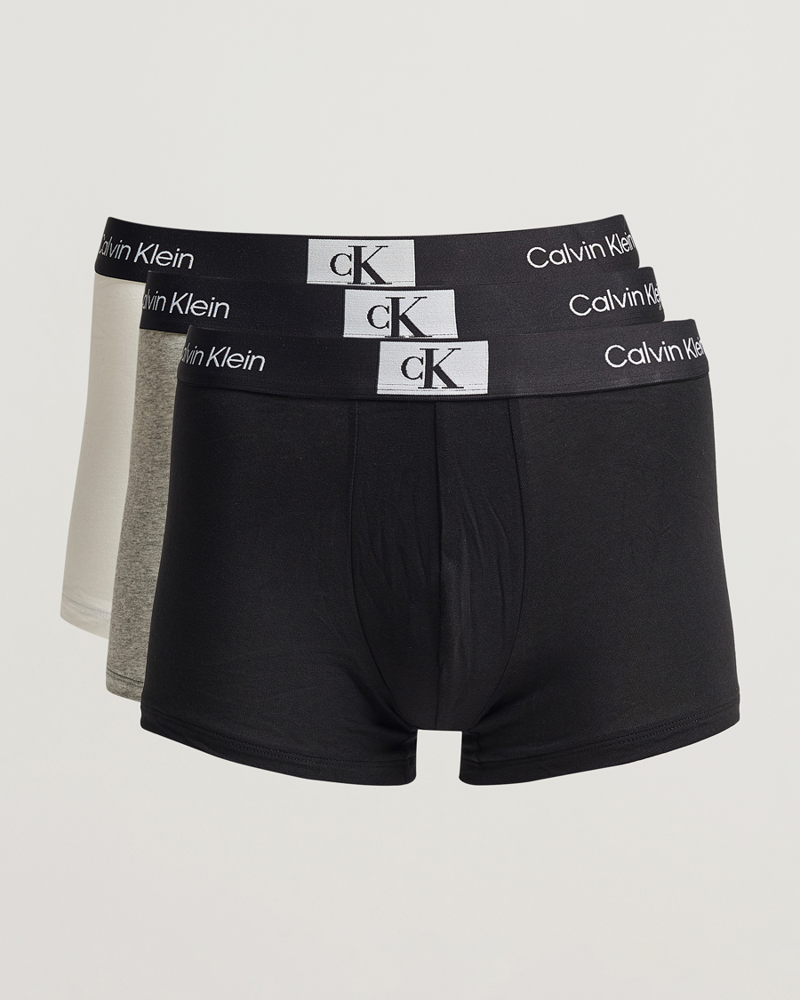Homme | Sous-Vêtements Et Chaussettes | Calvin Klein | Cotton Stretch Trunk 3-pack Grey/White/Black