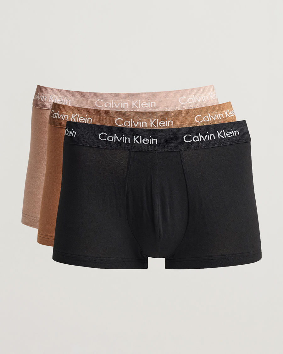 Homme | Sous-Vêtements Et Chaussettes | Calvin Klein | Cotton Stretch Trunk 3-Pack Black/Khaki/Beige