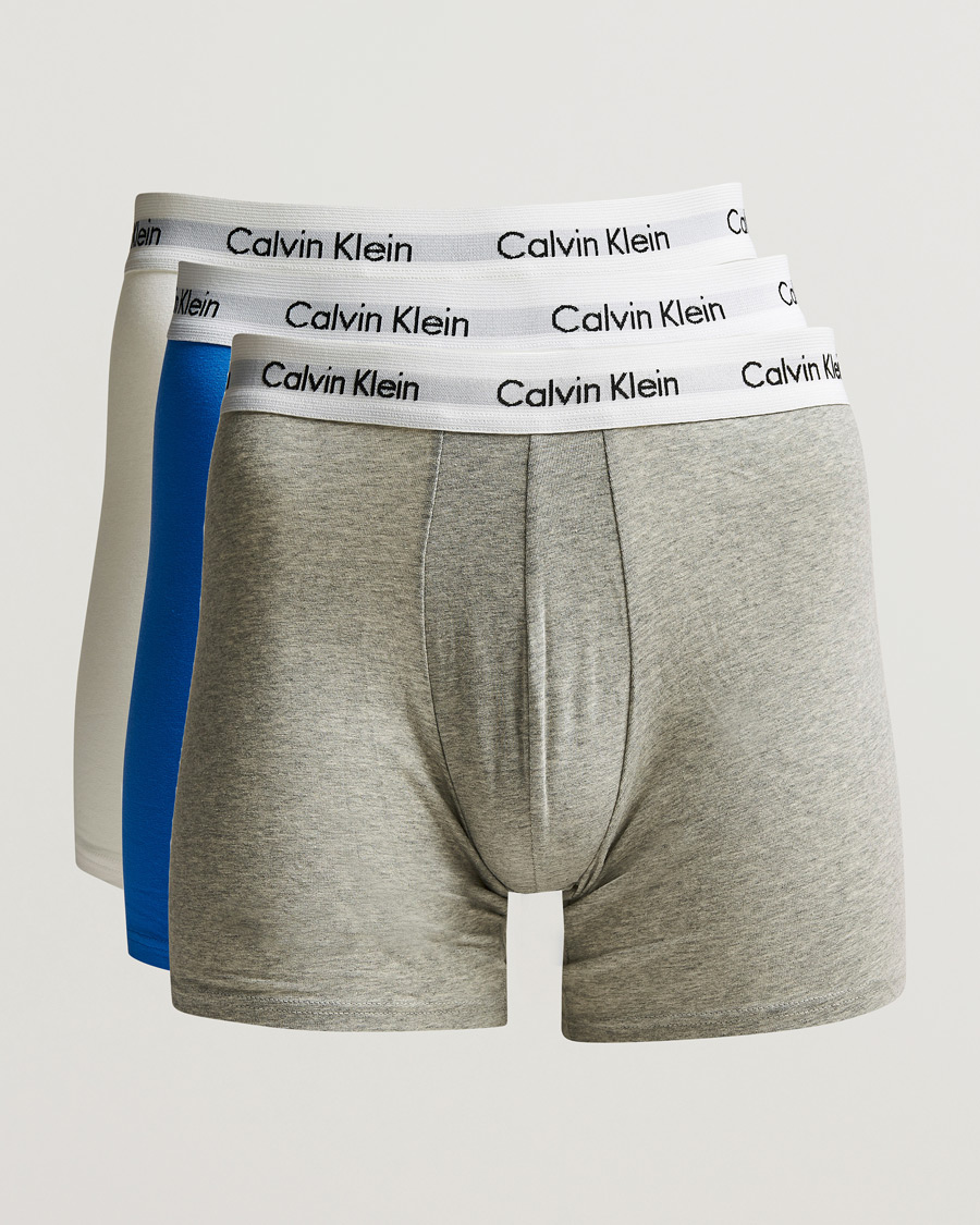 Homme | Sous-Vêtements Et Chaussettes | Calvin Klein | Cotton Stretch 3-Pack Boxer Breif Grey/White/Blue