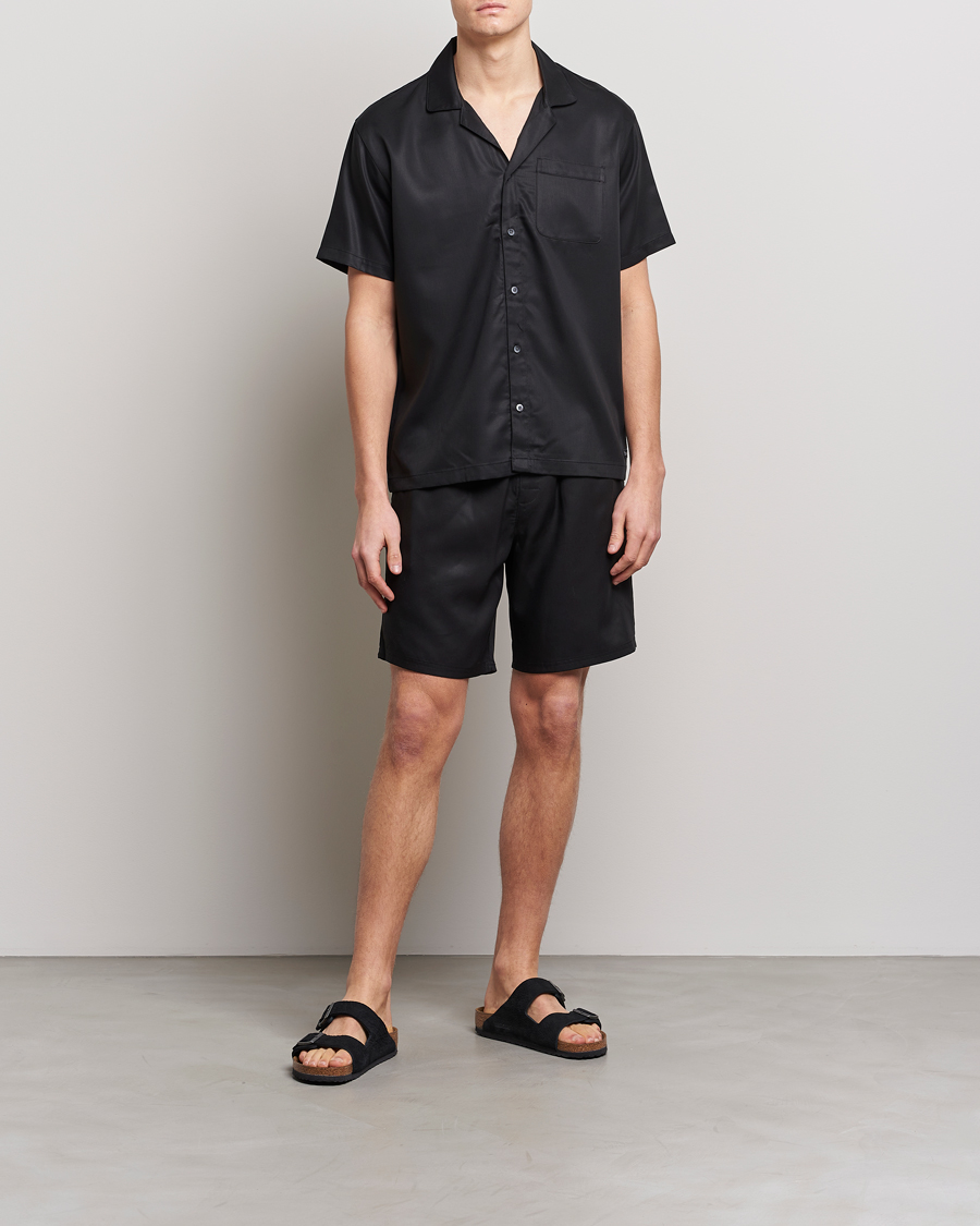 Homme | Chemises | Calvin Klein | Lyocell Short Sleeve Loungewear Shirt Black
