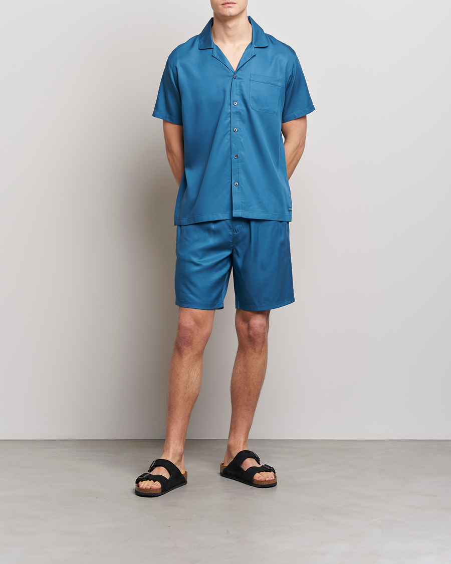 Homme | Chemises | Calvin Klein | Lyocell Short Sleeve Loungewear Shirt Midnight