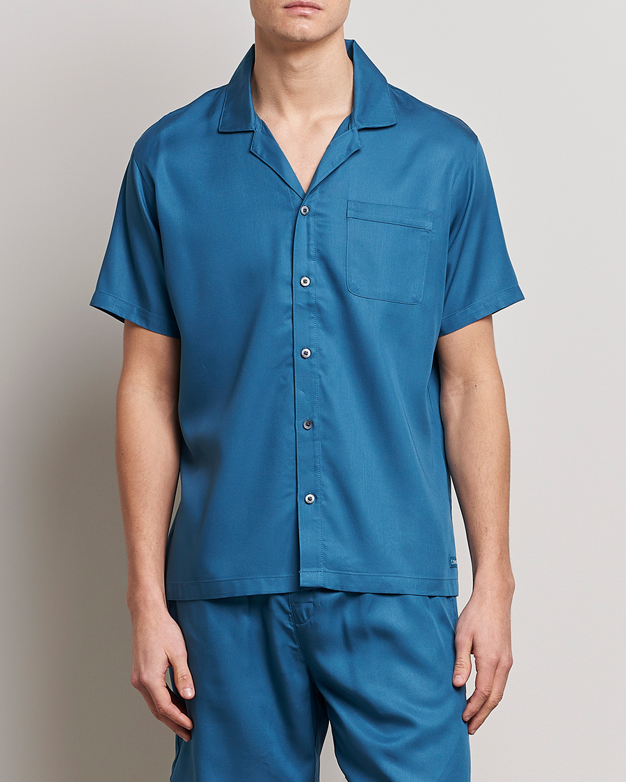 Homme | Chemises | Calvin Klein | Lyocell Short Sleeve Loungewear Shirt Midnight