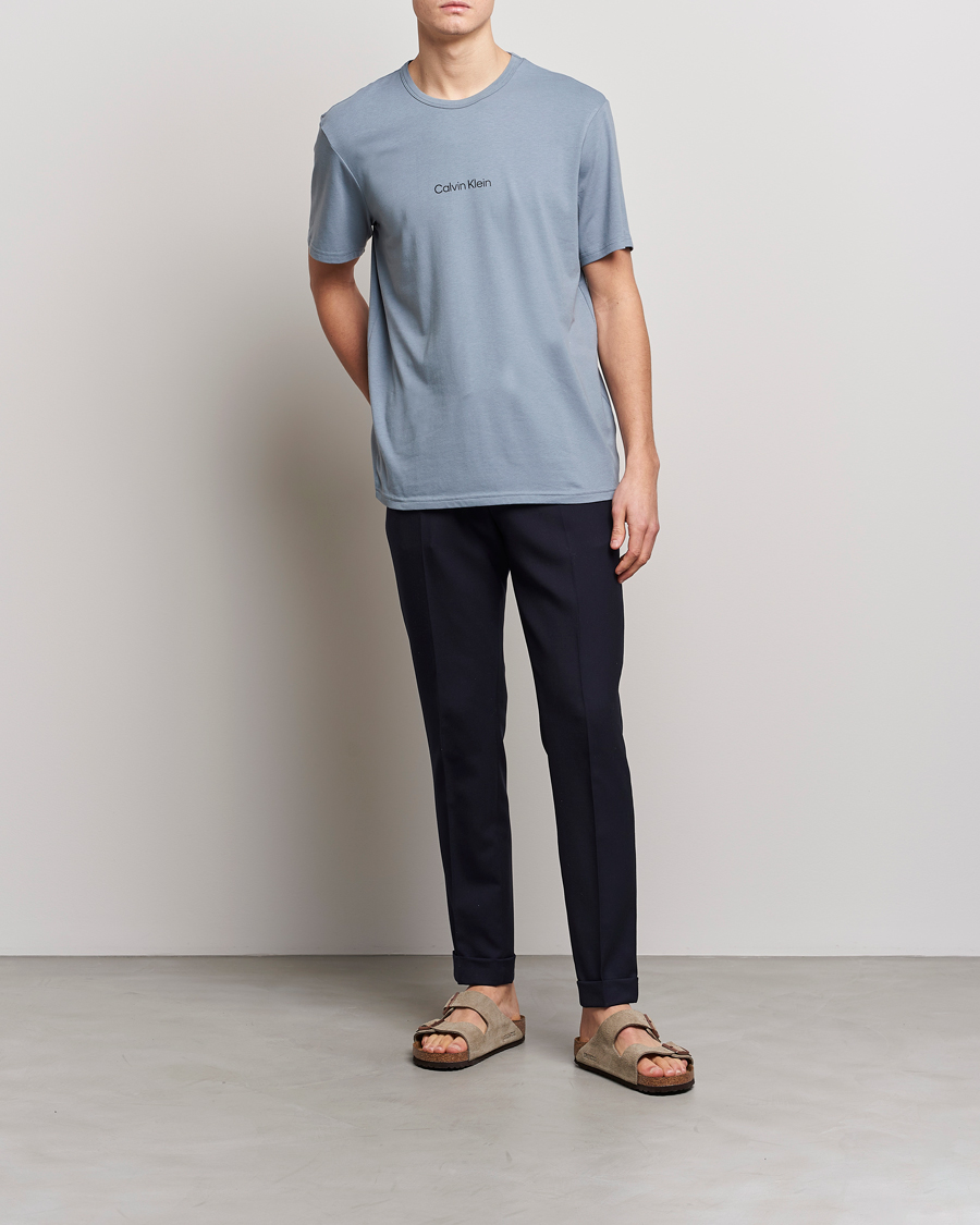 Homme | T-shirts | Calvin Klein | Logo Crew Neck Loungewear T-Shirt Beloved Blue
