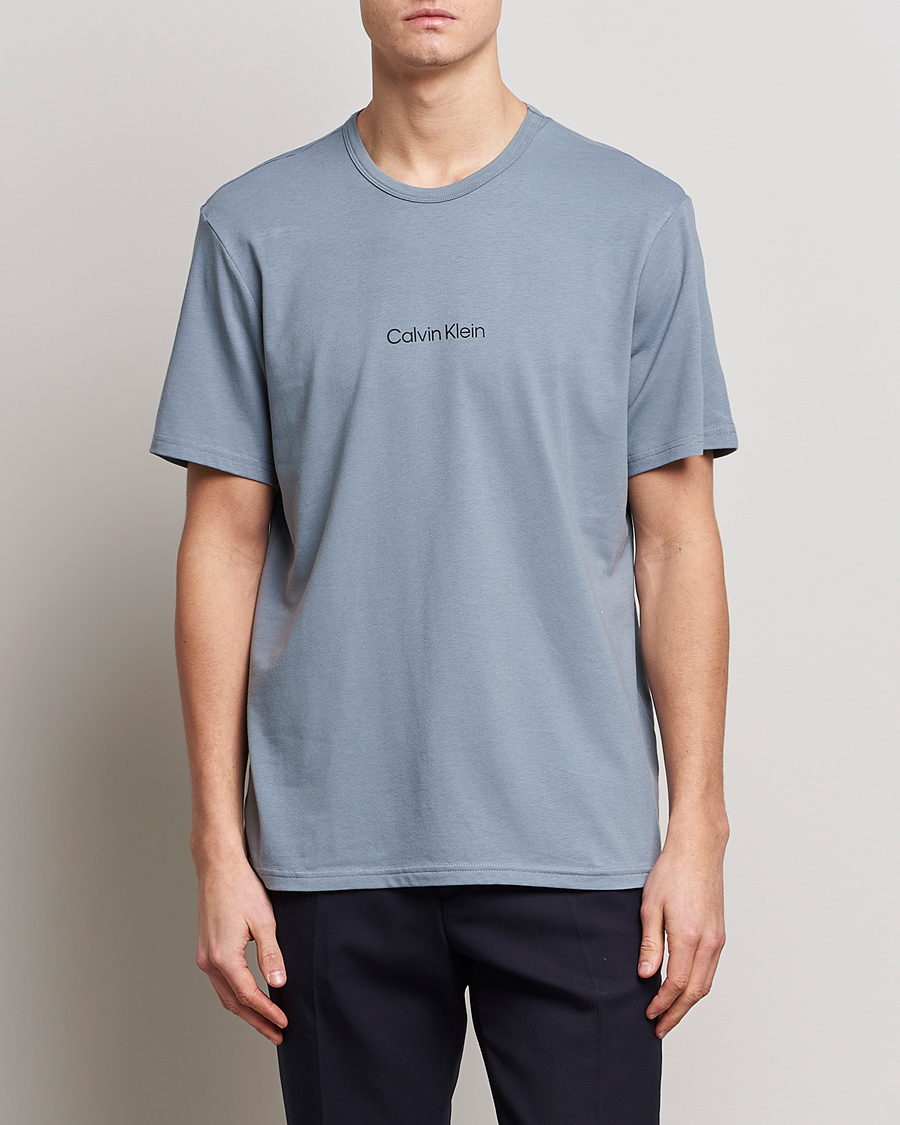 Homme | T-shirts | Calvin Klein | Logo Crew Neck Loungewear T-Shirt Beloved Blue