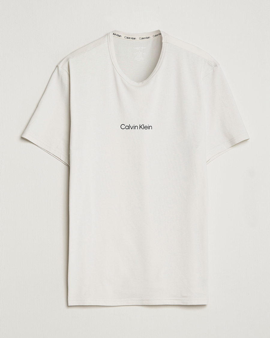 Homme | T-shirts | Calvin Klein | Logo Crew Neck Loungewear T-Shirt Silver Birch