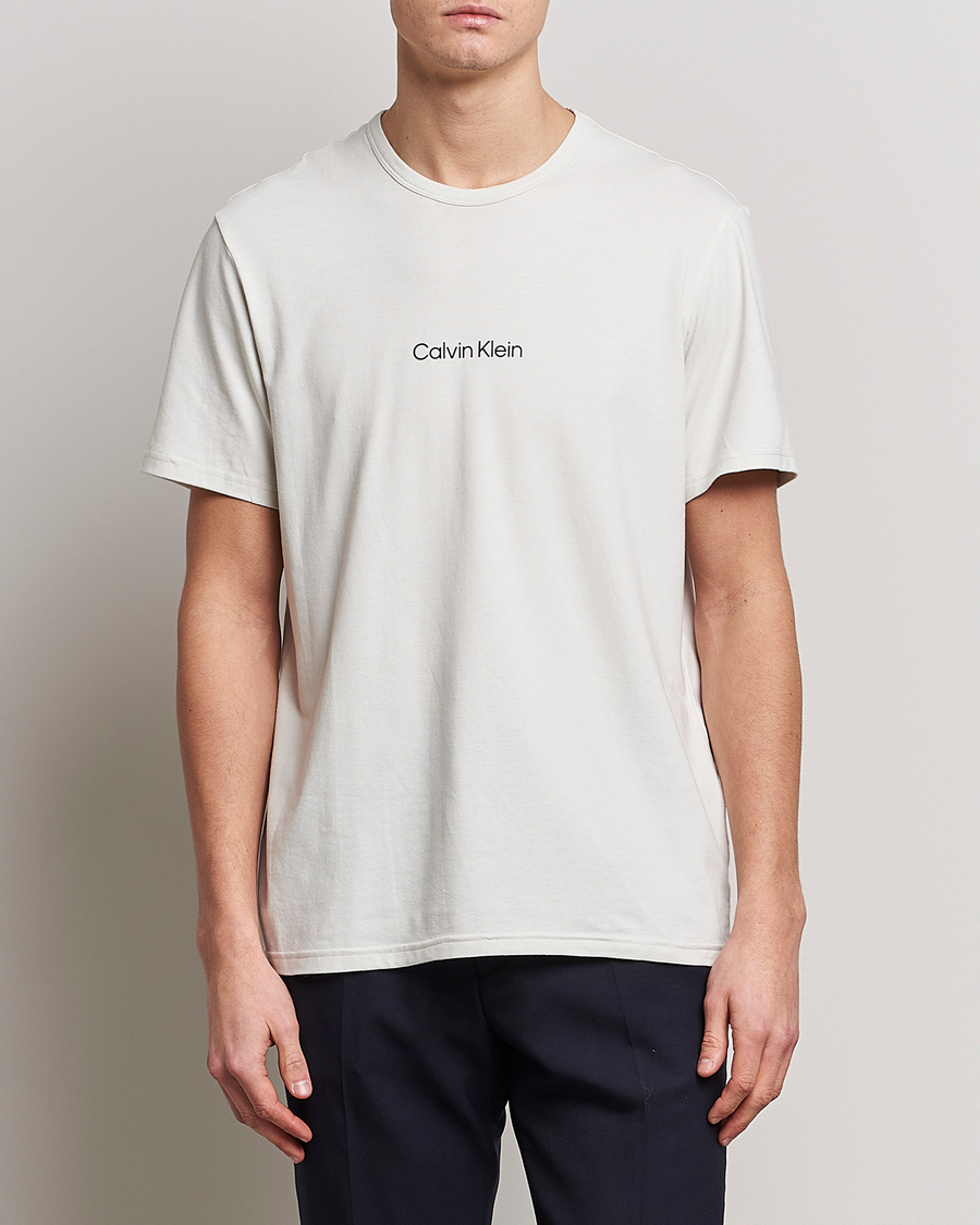 Homme | T-shirts | Calvin Klein | Logo Crew Neck Loungewear T-Shirt Silver Birch