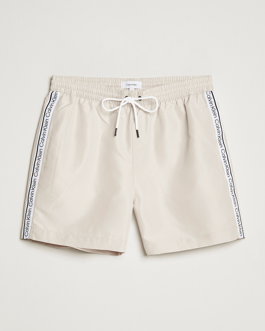 Homme | Maillots De Bain | Calvin Klein | Side Logo Drawstring Swimshorts Stony Beige