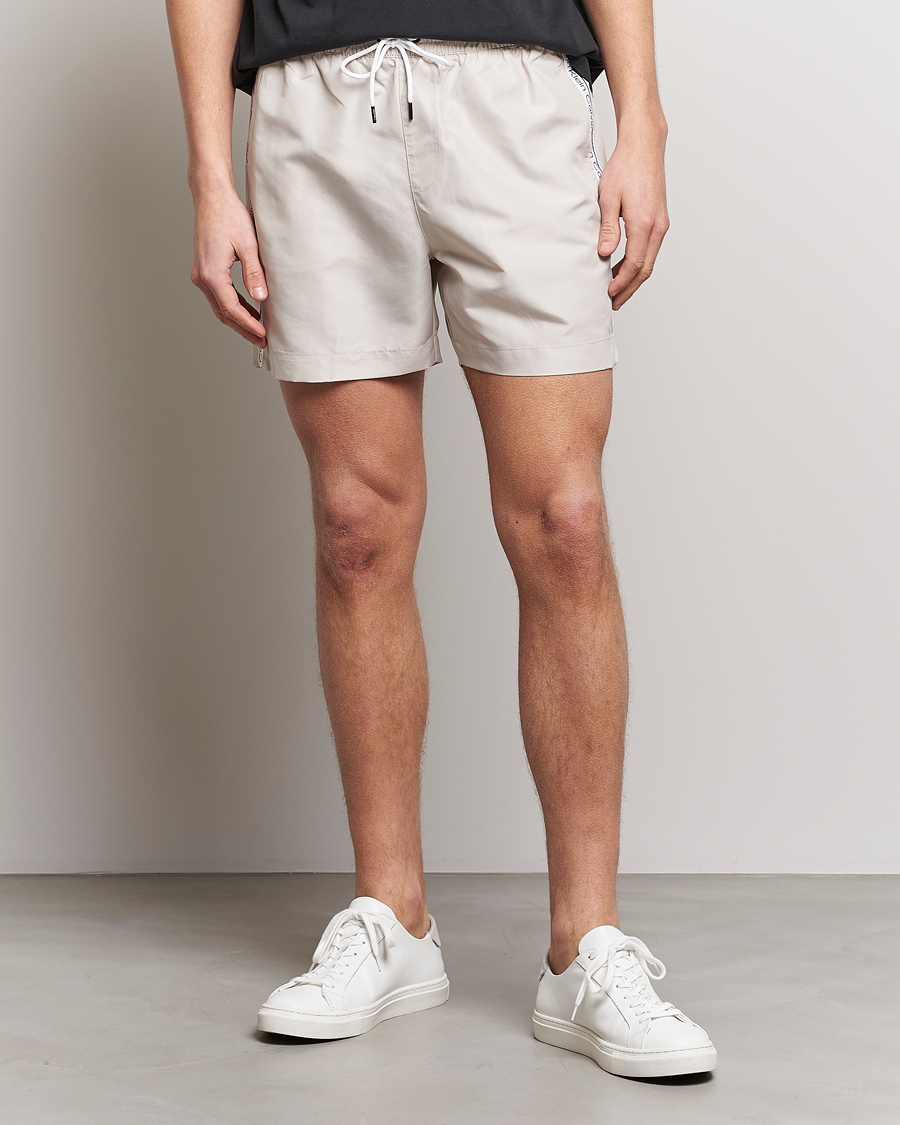 Homme | Maillots De Bain | Calvin Klein | Side Logo Drawstring Swimshorts Stony Beige